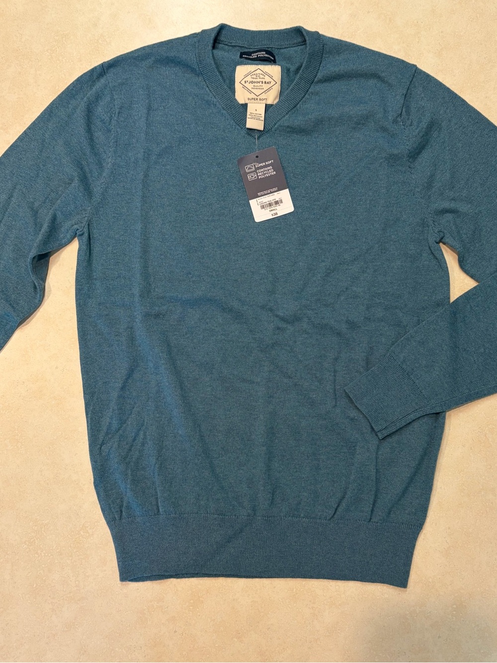 NWT- St. John's Bay Teal Crewneck Sweater - Men's